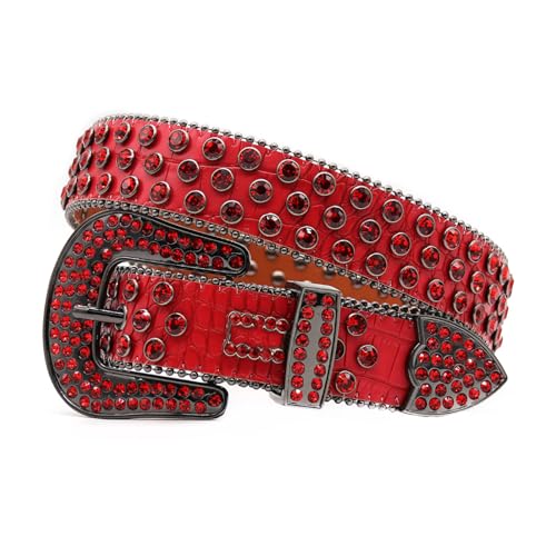 Ceinture en cuir à strass pour femme pour sublimer une tenue unie