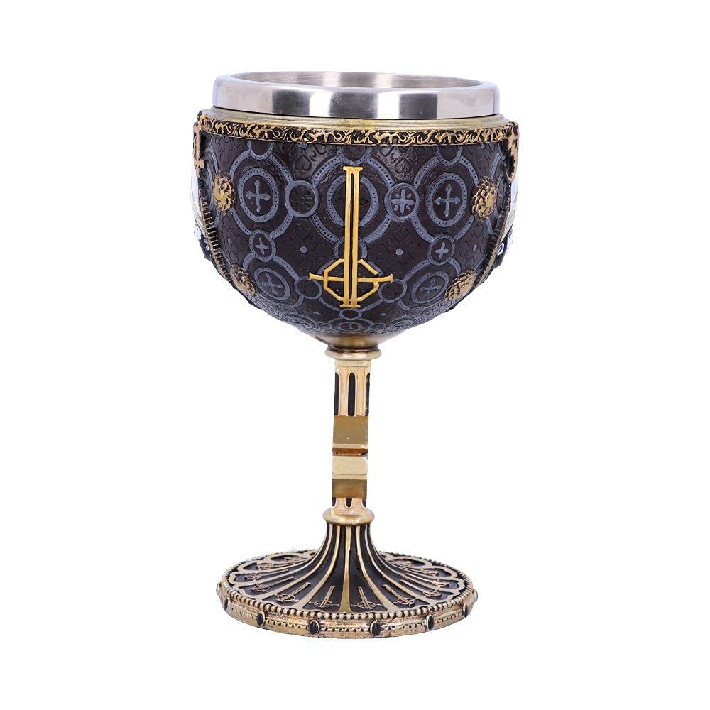 Nemesis Now B4886P9 Ghost Papa Emeritus III Meliora Calice doré en résine et acier inoxydable