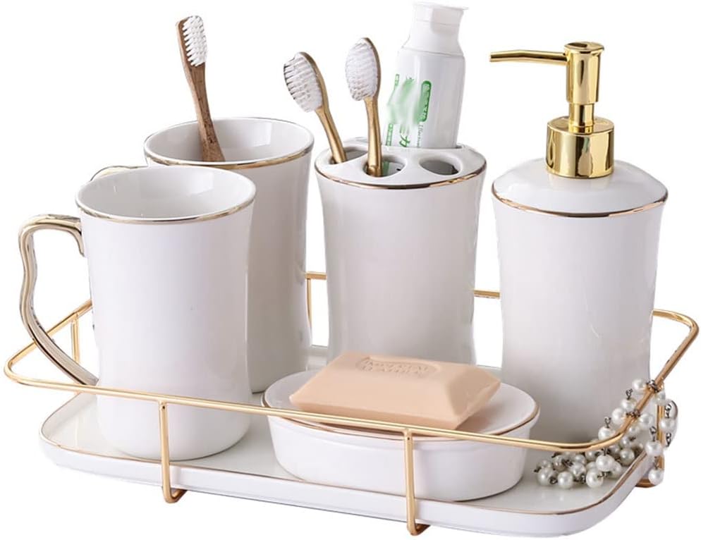 Couple Wash Set Toothbrush Cup Ceramic Mouthwash Cup Bathroom Toilet Tooth Set European Household