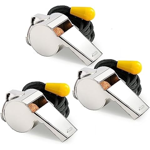 Xgunion Whistle 3 Pack Metal Coach Referee Sports Whistles with Lanyard Coach Whistles for Adults Loud Crisp Sound Whistle for Coaches Referees Teachers Officials Adults and Kids Cover