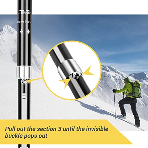 image for Glymnis Walking Hiking Trekking Poles 2 Pack, Telescopic Collapsible A