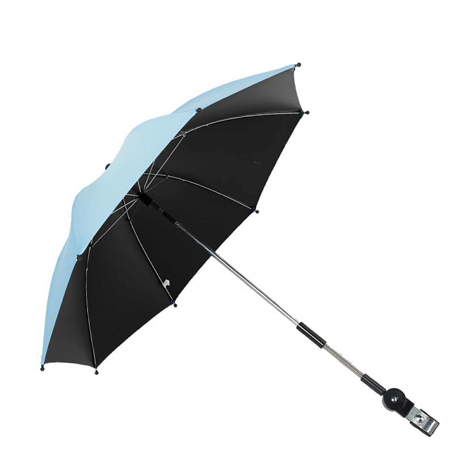 RTYUSWL 30 In Baby Stroller Parasol Universal Umbrella with Clamp Adjustable UV Protection Stroller Sun Shade for Trolley Bike Wheelchair Beach Chair(blue)