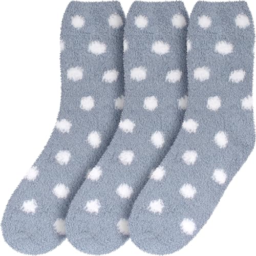 Image of BambooMN Women's Super Soft Fuzzy Socks, Polka Dot, Gradient, Snowflake, Featherlight Cuff - Assorted Colors