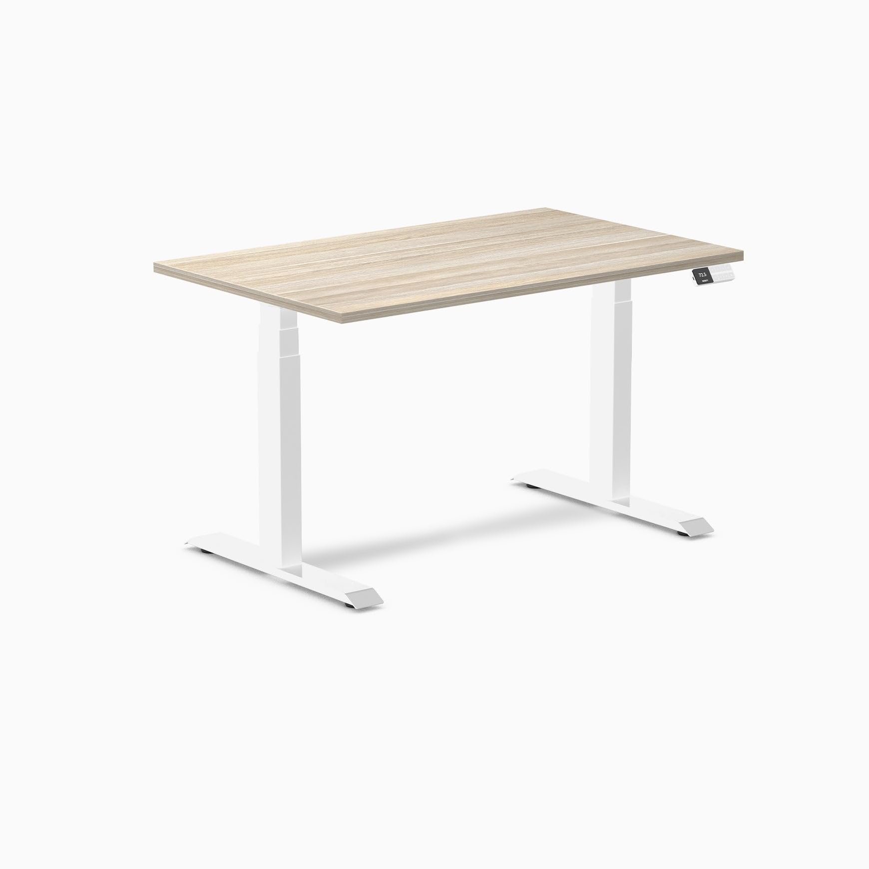 Desky Dual Laminate Sit Stand Desk Classic Oak 47.2" White