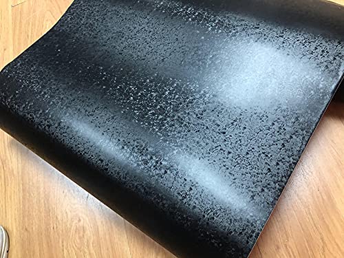 Image of LZLRUN Forged Matte Carbon Fiber Black Car Vinyl Wrap Film 1ft x 3.5ft | Frost black Icy flake forged carbon texture, With install tools, Air release, Self-adhesive, For car moto furniture laptop