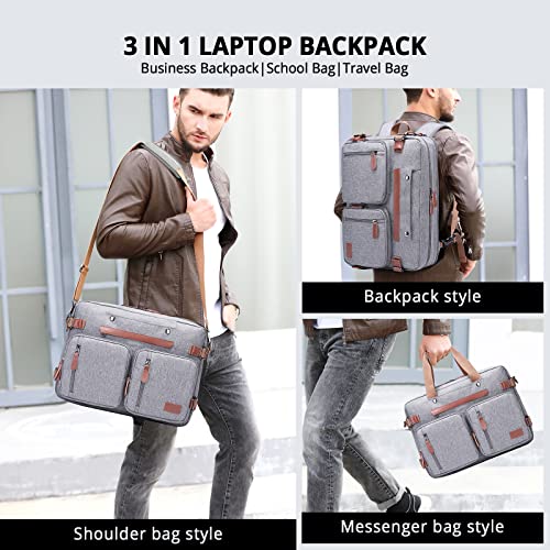 Molnia 3 in 1 Laptop Backpack, 17.3 inch Computer Bags for Men, Laptop Backpack for Men, for Travel College School Men Women, Grey