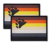 Overdecor Bear Pride Flag Patch Bear Brotherhood Tactical Military Patches - Hook and Loop Fastener, 2 Pack