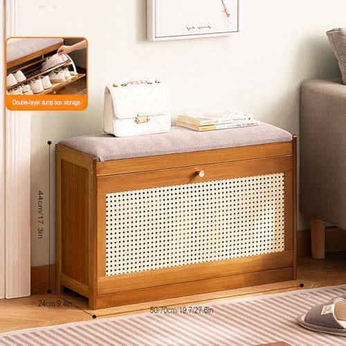 Shoe Storage Cabinet Cabinets Hallway Slim Cupboard Cupboards Hallways Slimline，Rattan Shoe Storage Bench with Cushion - Entryway Shoe Cabinet, Stylish Hallway Storage for Living R