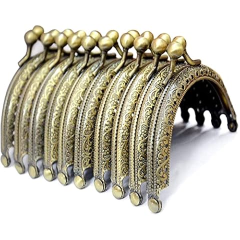 BROADREAM Handbag/Wallet Closures,Closures Clasp for Wallet Handbag,10 Pieces 8.5cm DIY Vintage Handbag Accessories Handle for Bags Cover