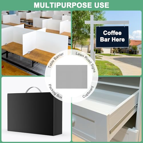 Image of M METERXITY 2-Pack Corrugated Plastic Sheets, 12 Inch x 16 Inch Waterproof Blank Corrugated Poster Board Yard Signs for Garage Sale /Office /Classroom /Party /Lawn Sign Road [4mm Thick, Gray]