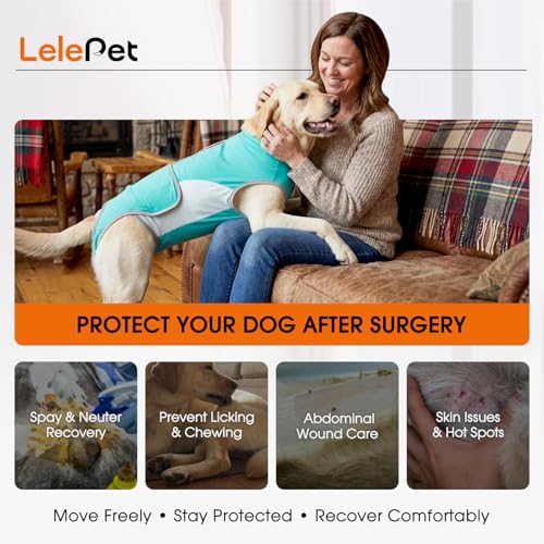 Image of Lelepet Dog Surgery Recovery Suit Onesie for Female Spay & Male Neuter 2XL