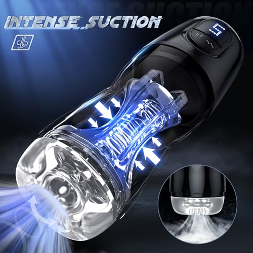 Image of Male Masturbator Men Sex Toy - EINSEO Male Sex Toys with Strong Vacuum Pump & 5 Sucking 9 Vibrating Modes, LCD Display Penis Pump Pocket Pussy for Man APP Control 3D Sleeve Pumps & Enlargers