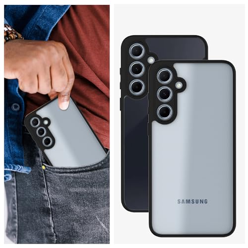 Image of KAPAVER Hybrid Series Back Cover Case Compatible with Galaxy A15 (PC+TPU) (Black)