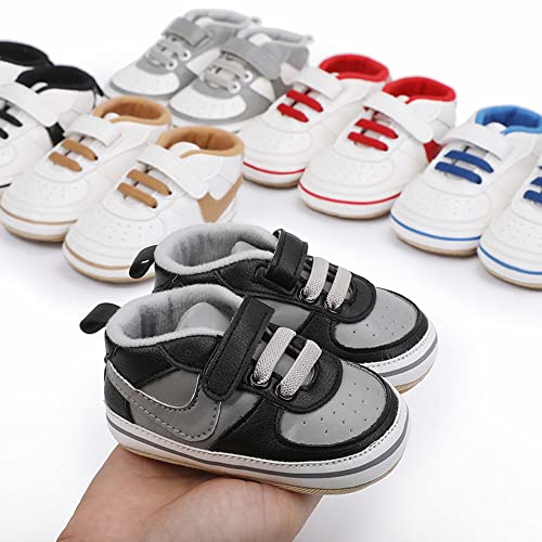 Image of Clowora Unsex Baby Shoes Boys Girls Infant Sneakers Non-Slip Soft Rubber Sole Toddler Crib First Walker Lightweight Shoes