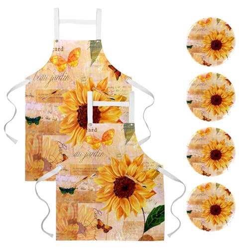 Tablier de serveuse fleur pour restaurant bistrot et nettoyage