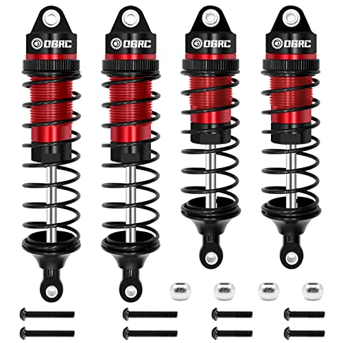 OGRC Oil Shock Absorber RC Shock Absorber Damper Set for 1/10 Traxxas Slash 2WD/4X4 Hoss Rustler 4X4 VXL Bandit Nitro Stampede Upgrades Replace of 5862 (Black Red)