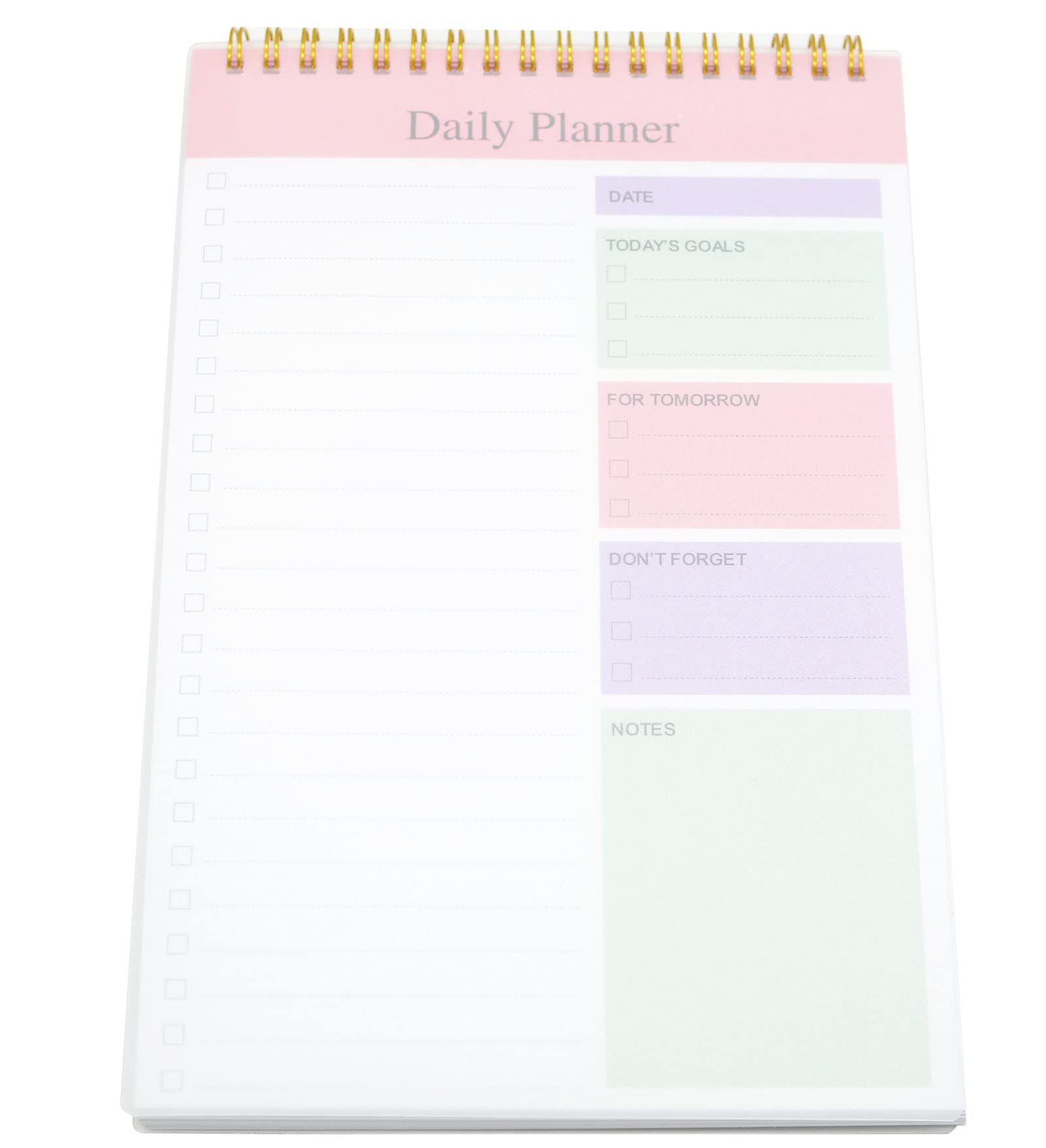 Undated to Do List Notepad Notebook Daily Planner 80 Sheets 6.5'' x 9.8'' Checklist Productivity Organizer for Work Academic Planner, Things to Do List Planner (Pink)