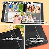 272 Pockets Photo Album 7x5 Holds 272 Photos, Extra Large Capacity Leather Cover 5x7 Photo Albums with Front Window for Family Wedding Baby Pictures, 7 x 5 Photo Book with Black Inner Pages (Black) - Image 5