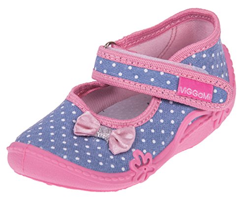 Vi-GGa-Mi Zapatillas Agatka para niña, gris con lunares, 20 EU