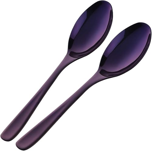 Miniatura 9 de Bisda Juego de 2 cucharas para servir bufé, acero inoxidable de 10 pulgadas, juego de 2, utensilios grandes para ensalada, aptos para lavavajillas