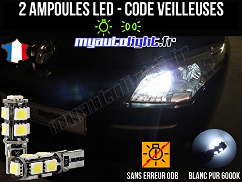 MyAutoLight - Pack Ampoules Voiture Pour Mégane 3 - Veilleuses - Blanc Pur Effet Xénon Cover