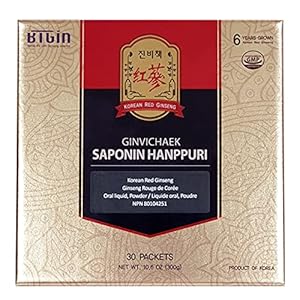 BTGIN Korean Red Ginseng Extract 3000mg Everyday, Saponin Hanppuri, Immune Booster and Focus Supplement for Brain Enhancement with Ginsenoside Rg3, Panax Ginseng 6 Years Root, 30Packets in 1 Set