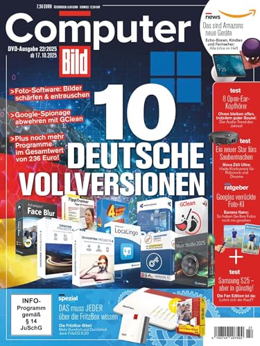 COMPUTER BILD + DVD 22/2025 \"10 Deutsche Vollversionen\"