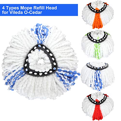 image for AEIOUS 8PACK Spin Mop Replacement Heads, 100% Microfiber Mop Refill, M