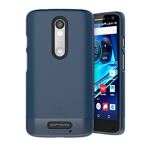 Encased SlimShield Protective Hard Case for Motorola DROID Turbo 2 (Deep Blue)