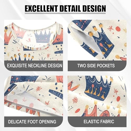 Crown Pajama Set Pajamas Sleepwear Nightwear Loungewear Clothes Set B04047384