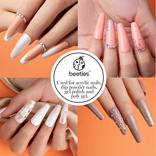 Long Coffin Fake Nail Tips - Beetles Gel Polish Acrylic Clear Artificial False Nails with Case for Acrylic Nail/Dip Powder Nail/Poly Extension Gel Nail, DIY Nail Art Home