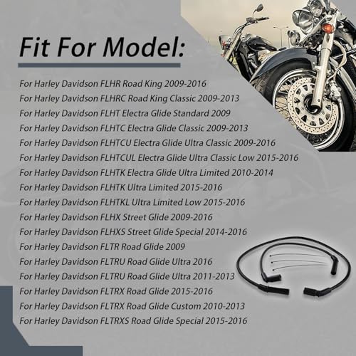 XYgdhqpt 10mm Black Spark Plug Wires Compatible with Harley H-D FLT FLHT FLHR FLTR 2009 2010 2011 2012 2013 2014 2015 - Thumbnail 2