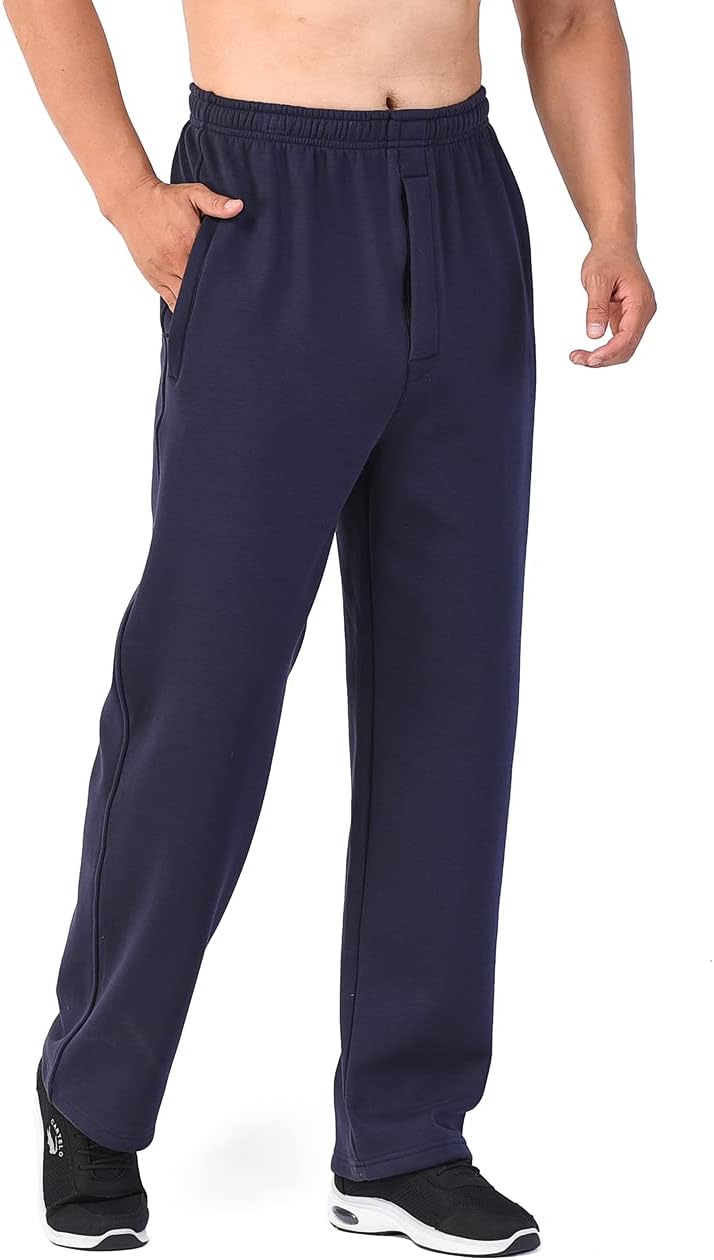 Zoulee Men's Front Zip Open-Bottom Sports Pants Sweatpants Trousers - Image 5