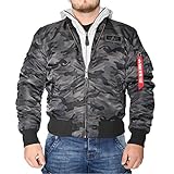  Alpha Industries MA-1 D-Tec Bomberjacke (Gr. XXL, Schwarz Camo)