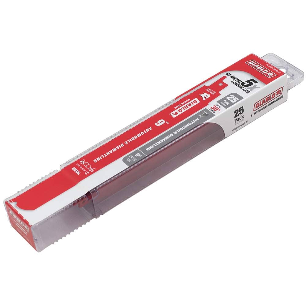 25 Pack 9 inch 14/18 TPI Diablo Steel Demon Bi-Metal Auto