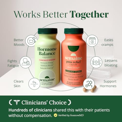 Image of Semaine PMS, Period & Hormone Balance Bundle, Cramps, Mood, Bloating & Cycle Support, Clinically-Studied Ingredients - 1 Month