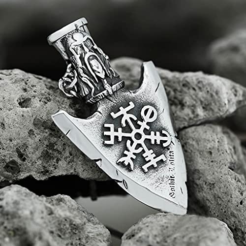 Collier tête de lance Gungnir d'Odin en acier inoxydable vintage pour homme