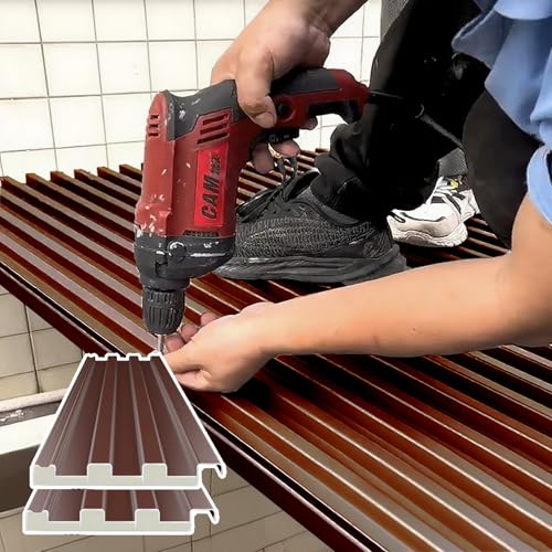 Chapa Tejado Paneles Corrugados para Techos Marrones Resistentes a La Intemperie, Paneles de Tejas Aislantes para Patios, Cenadores y Garajes, Panel de Techo Impermeable.(2 pcs,L 1m/39.3in/3.3ft)