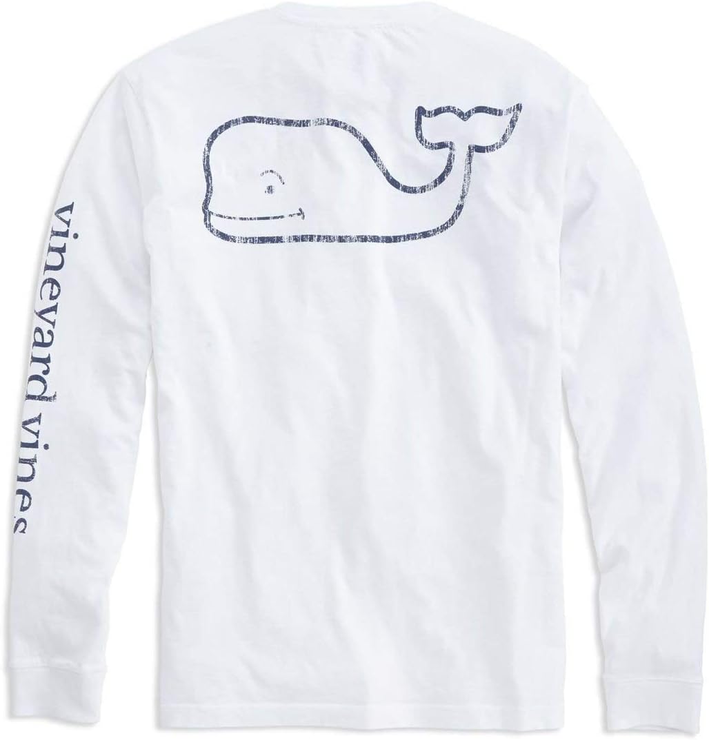 vineyard vines Men's Long Sleeve Vintage Whale Pocket T-Shirt