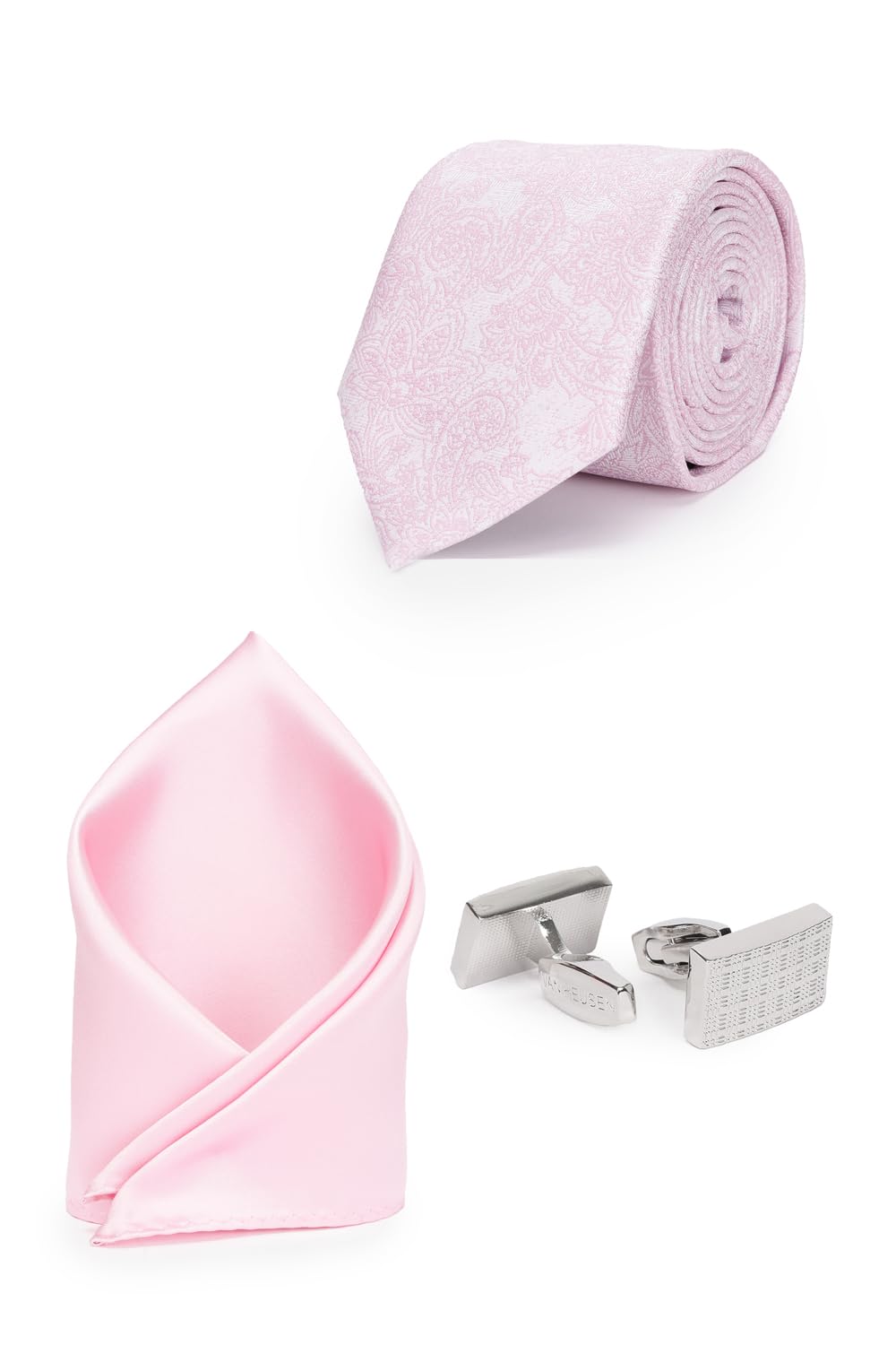 van heusen Men Pink Party Tie Pocket Square And Cufflink-picture-31
