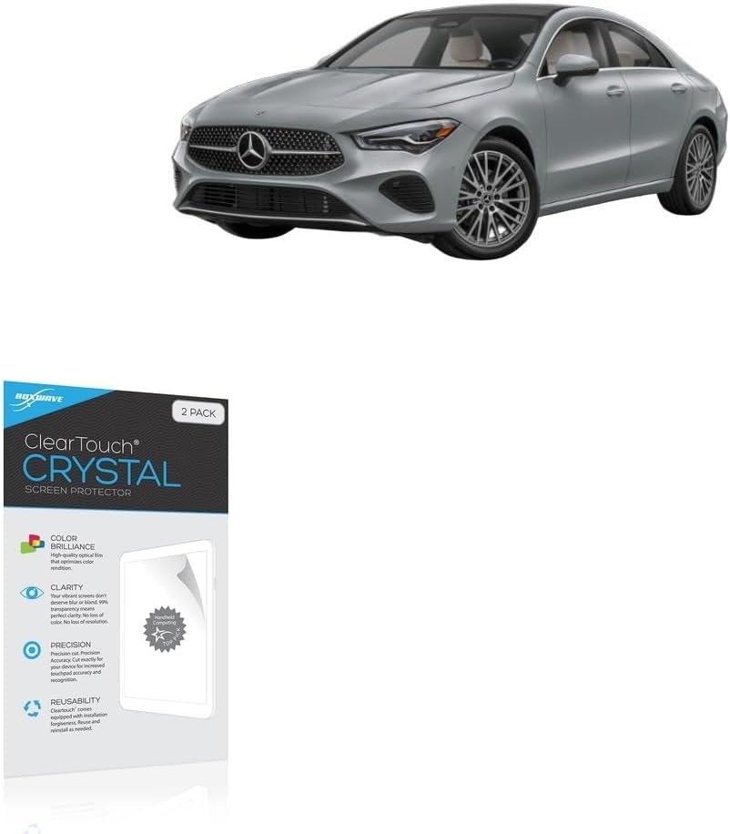 BoxWave Screen Protector Compatible With Mercedes-Benz 2026 CLA-Class Passenger Display (14 in) - ClearTouch Crystal (2-Pack), HD Film Skin - Shields From Scratches