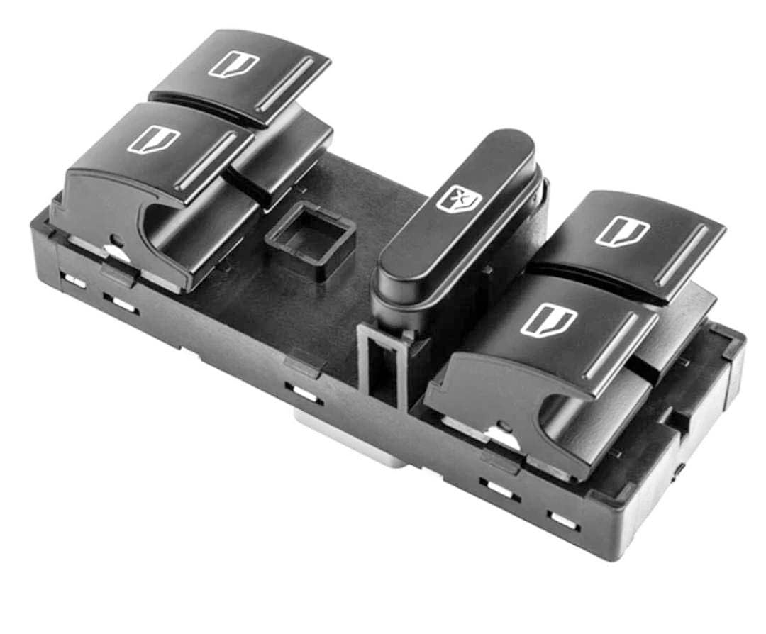 Electric Power Window Switch for VW Ameo 2016-2020, Front Driver Side, 8-Pin Socket, Black Control Panel