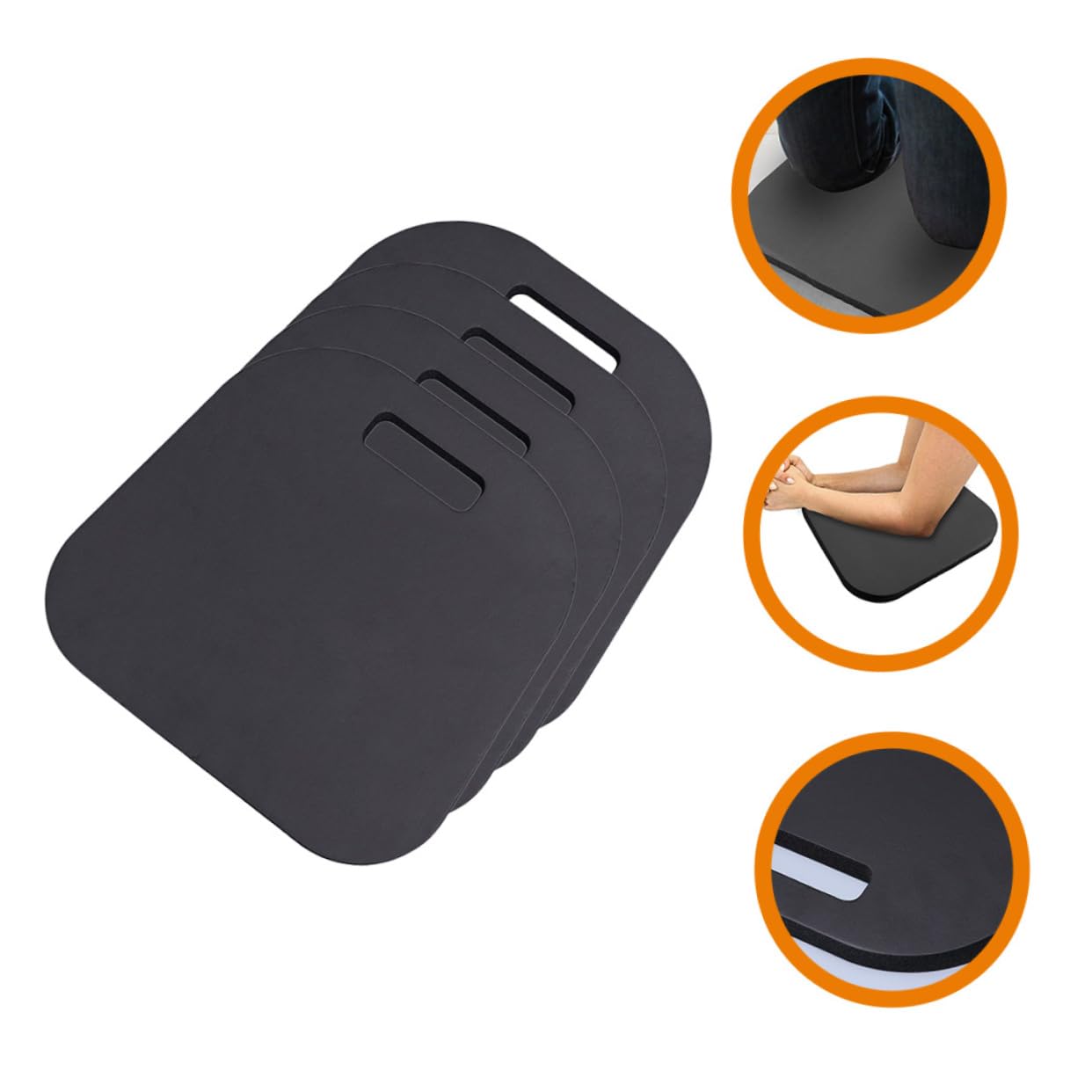 HANABASS Cuscino Portatile Eva Pezzi Inginocchiatoio da 4 Nero Giardino