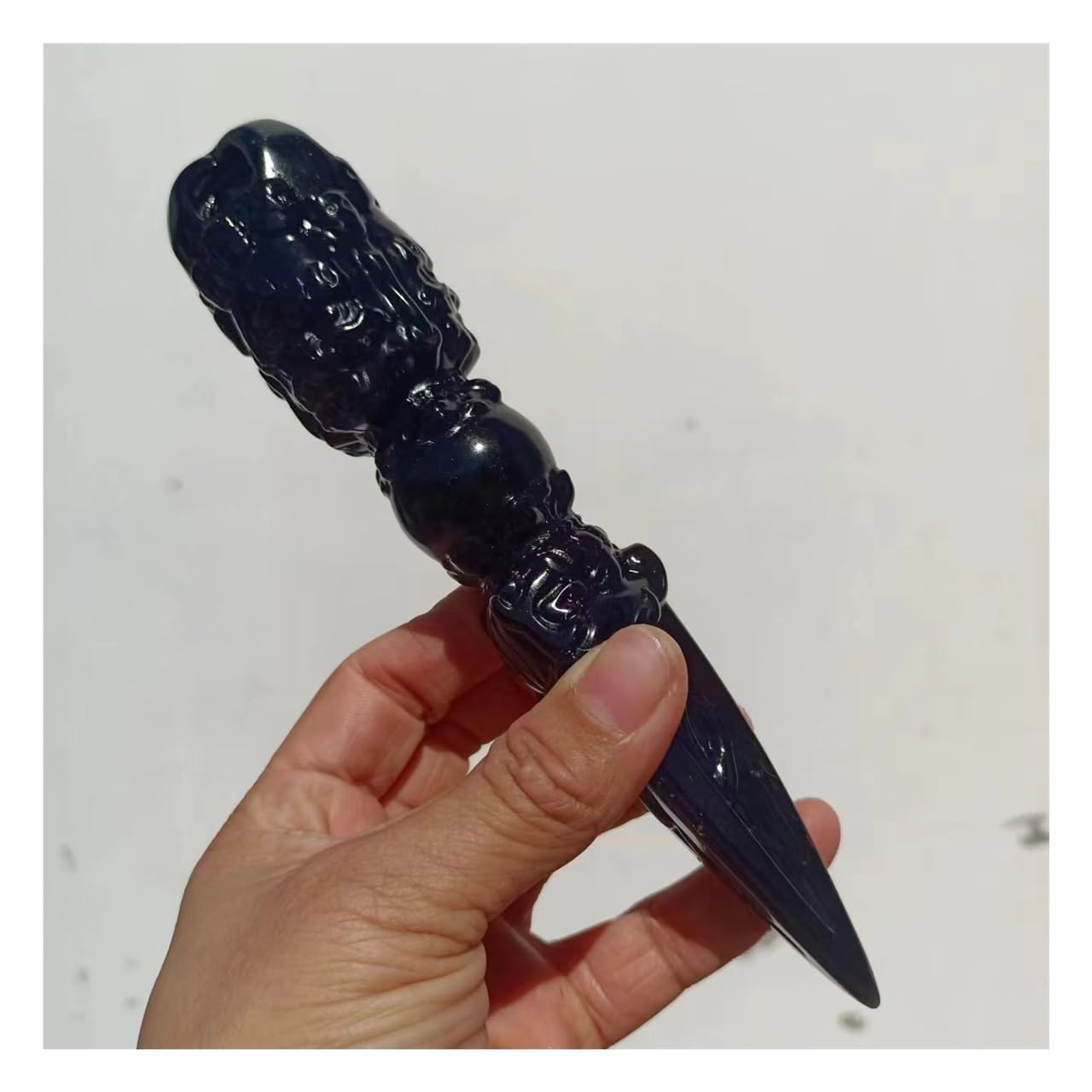 AARTERZZA 1pcs 7-8cm Obsidian Jin Gang Pestle Quartz Crystal Wand