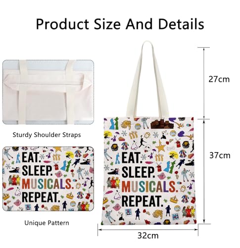 POFULL Musical Acting Gift Musical Theatre Gift Eat Sleep Musicals Cosmetic Bag2