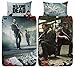 The Walking Dead New World pojedyncza poszwa na kołdrę - wzór Rick Grimes Daryl Dixon - dwustronna pościel poszwa na kołdrę z dopasowaną poszewką na poduszkę