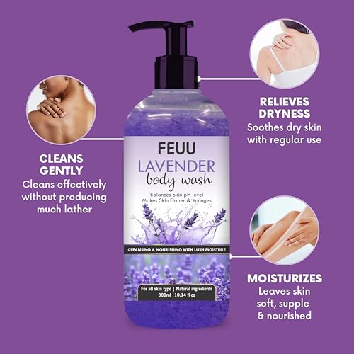 Image of Lavender Body Wash, Balances Skin pH, Firms & Rejuvenates Skin, 300ml
