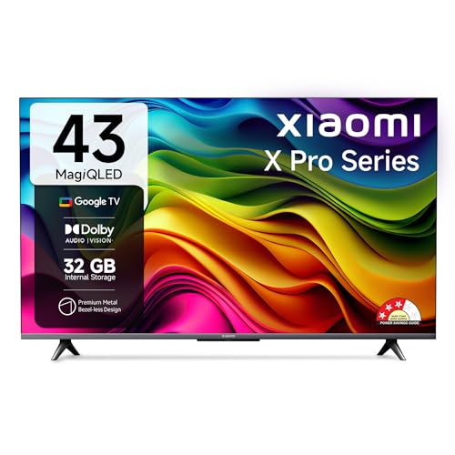 Xiaomi 108 cm (43 inches) X Pro QLED Series Smart Google TV L43MA...