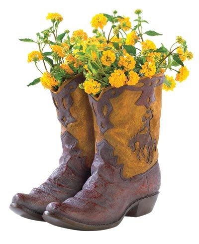 ymorking 38447 Wholesale Cowboy Boot Planter Garden Decor Decoration Outdoor Front Yard Frontyard Home House Grass Flowers