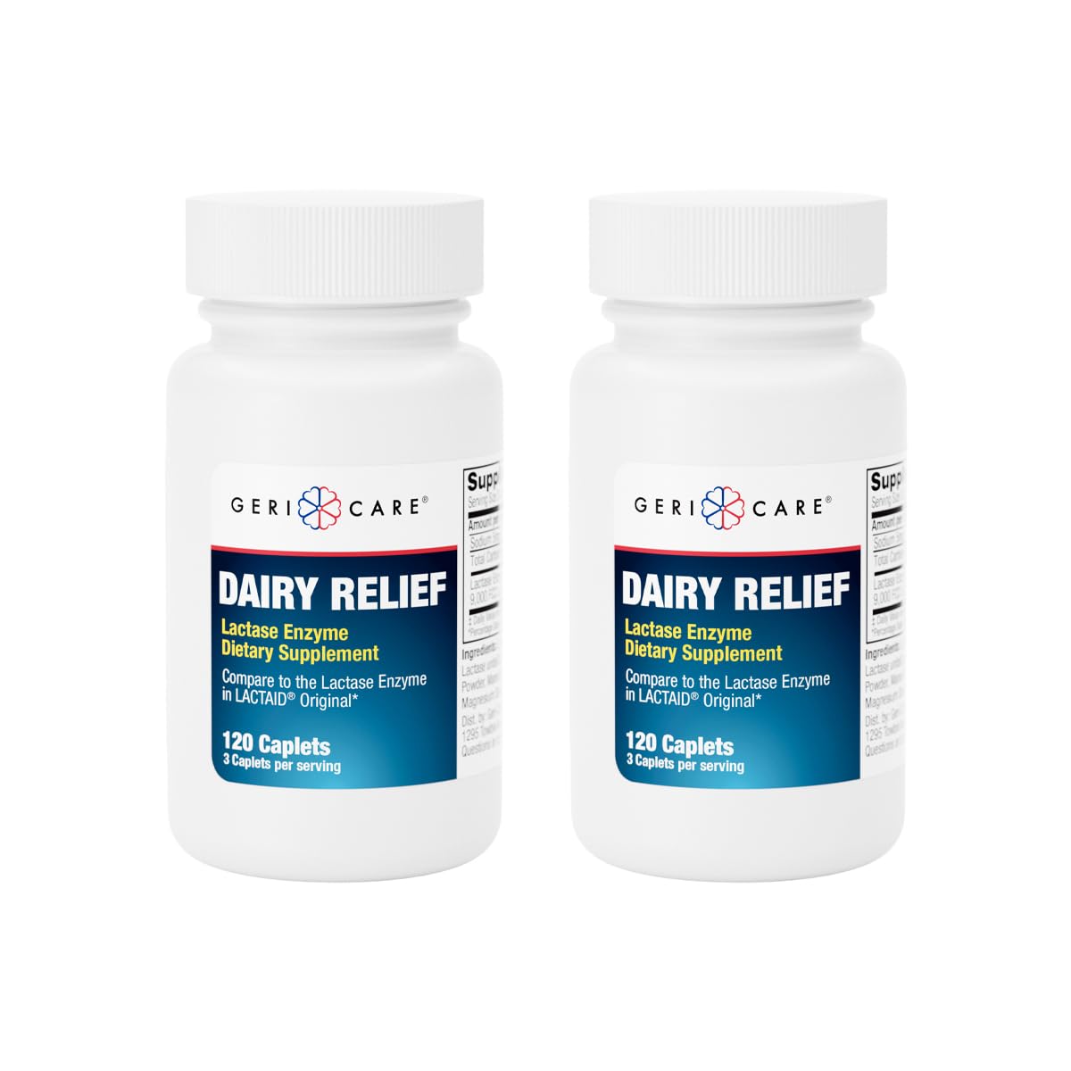 GeriCare Lactase Enzyme Dairy Relief Caplets – 3000 FCC Units, Digestive Enzyme Supplement for Dairy Products, for Better Lactose Digestion, Helps Prevent Gas, Bloating & Stomach Discomfort, 120 Count — Amazon image 8